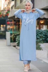 Blue Hijab Suit Dress 56002M - 1