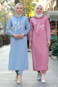 Blue Hijab Suit Dress 56002M - 2