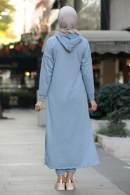 Blue Hijab Suit Dress 56002M - 4