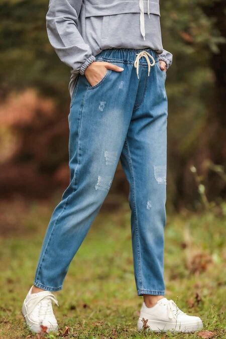 Blue Hijab Trousers 10710M - NEVA STYLE