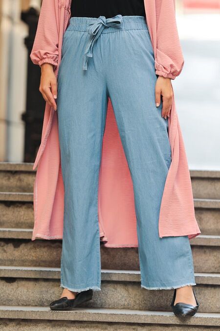 Blue Hijab Trousers 6469M - NEVA STYLE