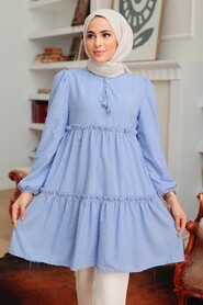 Blue Hijab Tunic 1342M - 1