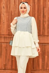 Blue Hijab Tunic 221128M - 4