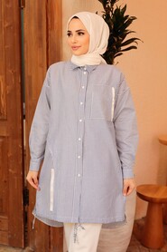 Blue Hijab Tunic 5717M - 2