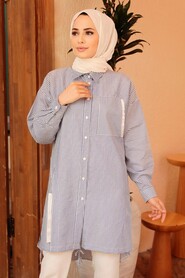 Blue Hijab Tunic 5717M - 1