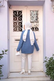Blue Modest Knit Sweater Tunic 55551M - 4