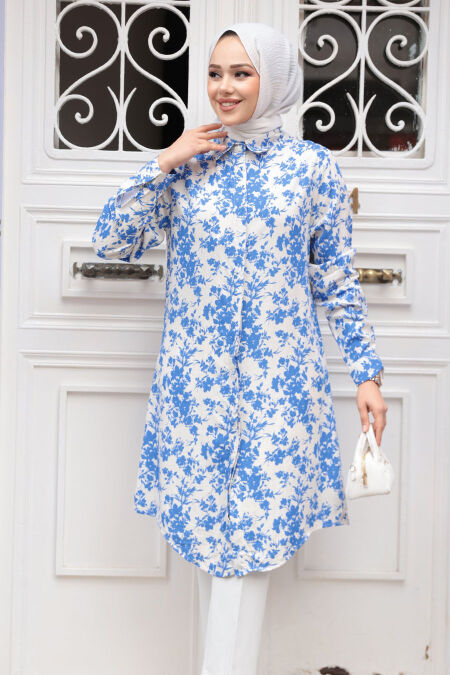 Blue Modest Top 11695M - NEVA STYLE