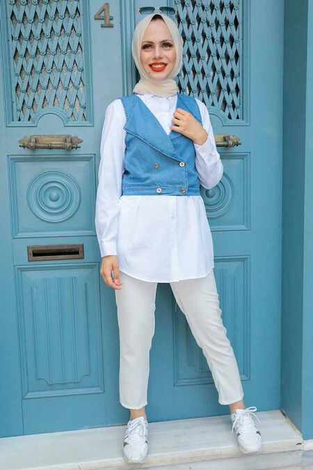 Blue Vest Suit 224M - NEVA STYLE