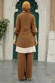 Brown Hijab Double Suit 52251KH - 3