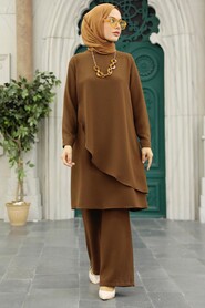 Brown Hijab Double Suit 52301KH - 3