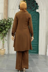Brown Hijab Double Suit 52301KH - 4