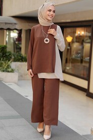 Brown Hijab Double Suit 5235KH - 3