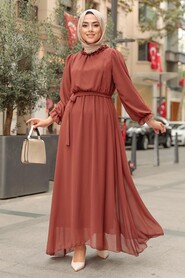 Brown Hijab Dress 10252KH - 1