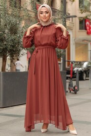 Brown Hijab Dress 10252KH - 2