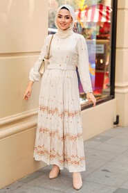 Brown Hijab Dress 10349KH - 3