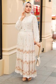 Brown Hijab Dress 10349KH - 2