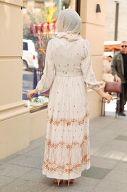 Brown Hijab Dress 10349KH - 4