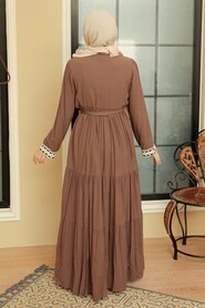 Brown Hijab Dress 10369KH - 2