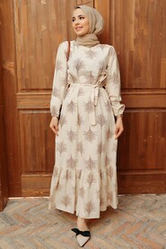 Brown Hijab Dress 23121KH - 1