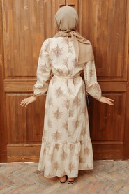 Brown Hijab Dress 23121KH - 3