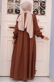 Brown Hijab Dress 23211KH - 4