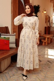 Brown Hijab Dress 2333KH - 2