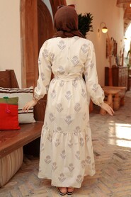Brown Hijab Dress 2333KH - 3