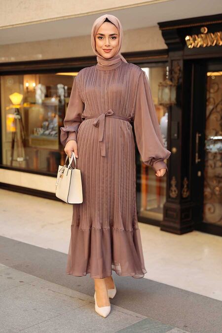 dark brown dress matching hijab Brown Dress with Hijab