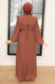 Brown Hijab Dress 24510KH - 2