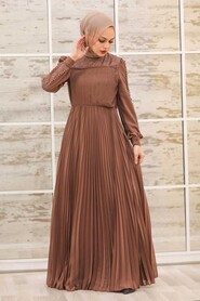 Brown Hijab Dress 27140KH - 1