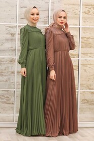 Brown Hijab Dress 27140KH - 2