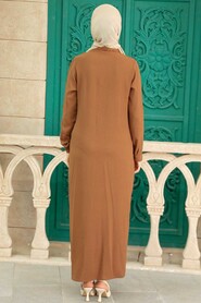 Brown Hijab Dress 34281KH - 3