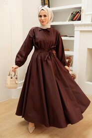 Brown Hijab Dress 50091KH - 1