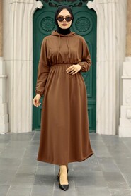 Brown Hijab Dress 5906KH - 1