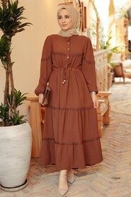 Brown Hijab Dress 63250KH - 1