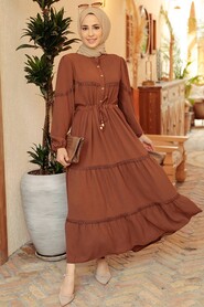 Brown Hijab Dress 63250KH - 2