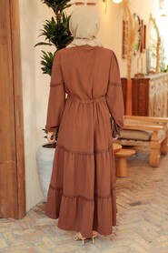 Brown Hijab Dress 63250KH - 3