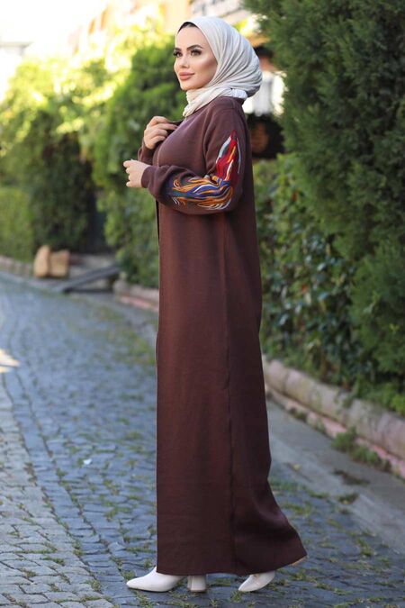 Brown Hijab Dual Suit Dress 2200KH - NEVA STYLE