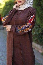 Brown Hijab Dual Suit Dress 2200KH - 4