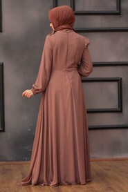 Long Brown Muslim Wedding Dress 25791KH - 3