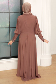  Brown Turkish Modest Dress 25817KH - 2
