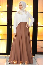 Brown Hijab Evening Dress 2870KH - 1