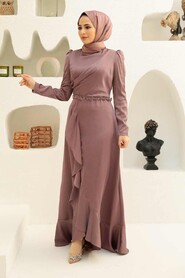  Modern Brown Muslim Evening Gown 3381KH - 2