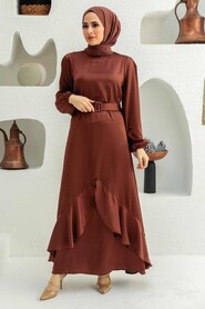  Elegant Brown Muslim Fashion Evening Dress 4566KH - 2
