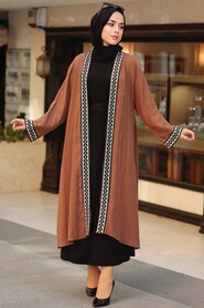 Brown Hijab Kimono 10373KH - 3
