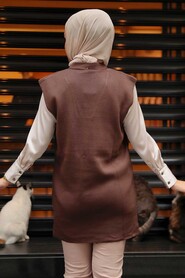 Brown Hijab Knitwear Sweater 25321KH - 2