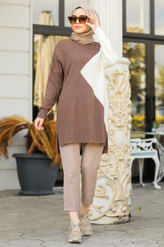 Brown Hijab Knitwear Tunic 2274KH - 1