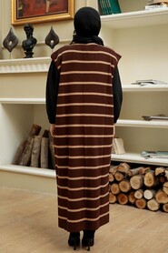 Brown Hijab Knitwear Vest 3396KH - 2