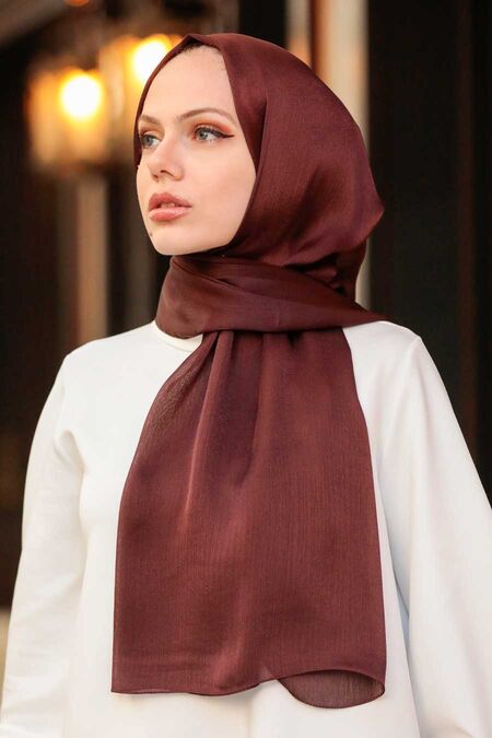 Brown Hijab Shawl 4990KH - NEVA STYLE