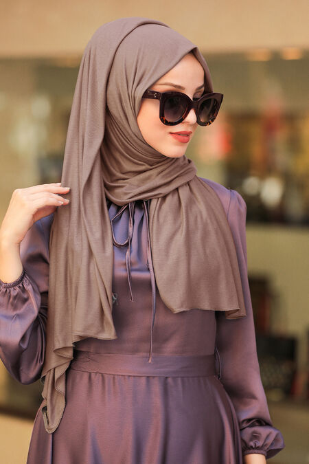 Brown Hijab Shawl 7528KH - NEVA STYLE